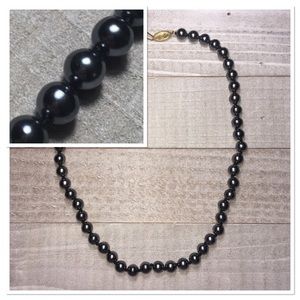 Charcoal Black Beaded Necklace